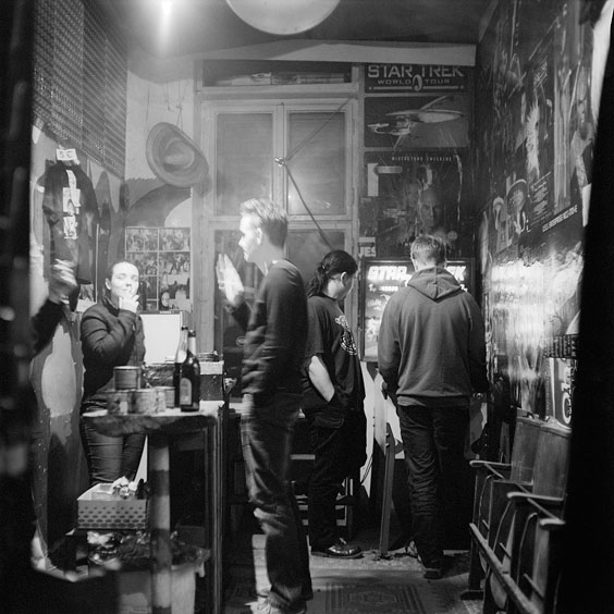 Monday, February 24, 2003. Durchsfenster - The February program 2003 During the film pause, it is time to smoke and play pinball in the reception area of the cinema. Image: Michel Meijer