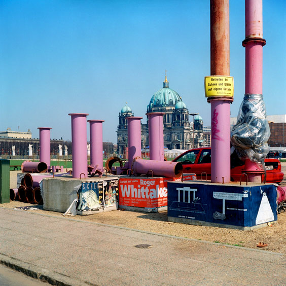 Steel pipes for the drainage of ground water in a Berlin street. Image: Michel Meijer