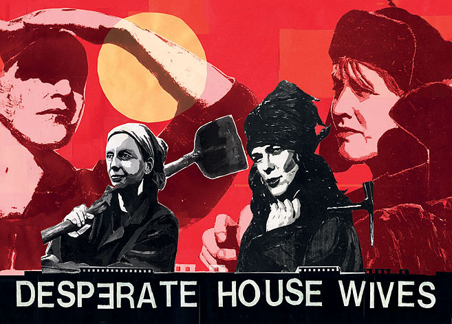 Desperate House Wives Porträts von Trummerfrauen. Collage: Tim Roeloffs.