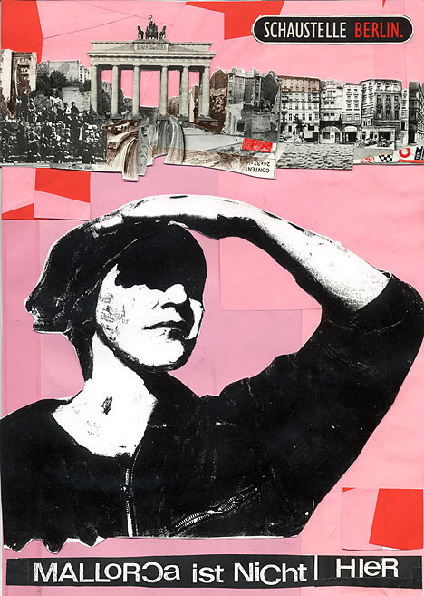 Schaustelle Berlin Eine Trümmerfrau am Brandenburger Tor. Collage: Tim Roeloffs.