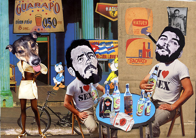 Guarapo Fidel Castro und Che Guevara trinken Guarapo. Collage: Tim Roeloffs.